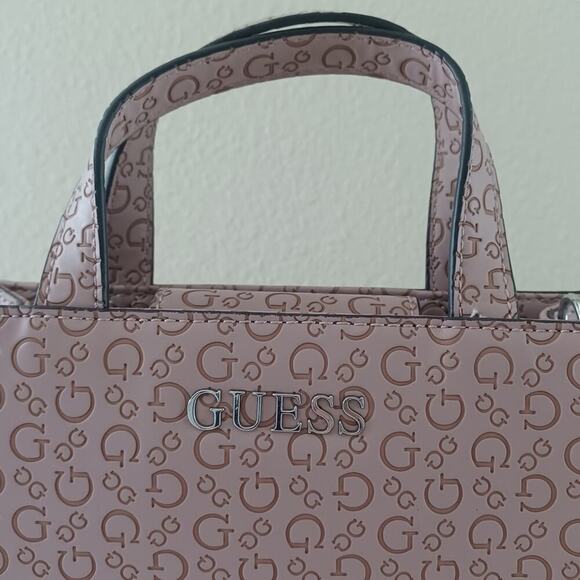 GUESS 90s Monogram Mini Tote Dusty Pink NWOT Vintage - Picture 7 of 12